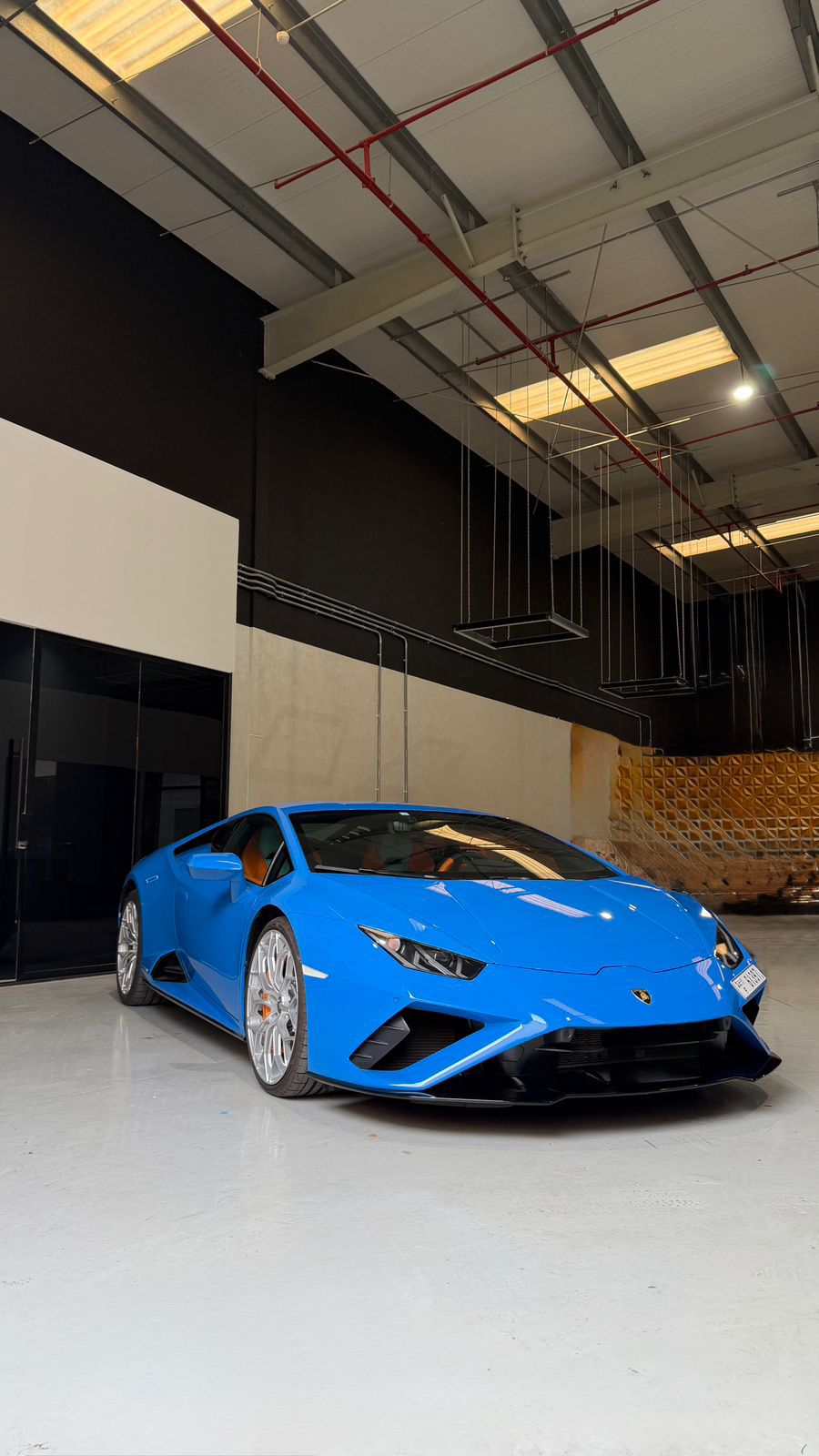 rent LAMBORGHINI EVO BLUE  long term in dubai